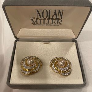 Nolan Miller Gold and pearl earrings